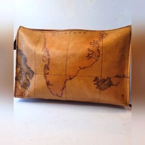 Alviero Martini Classe Brown Leather and PVC Clutch